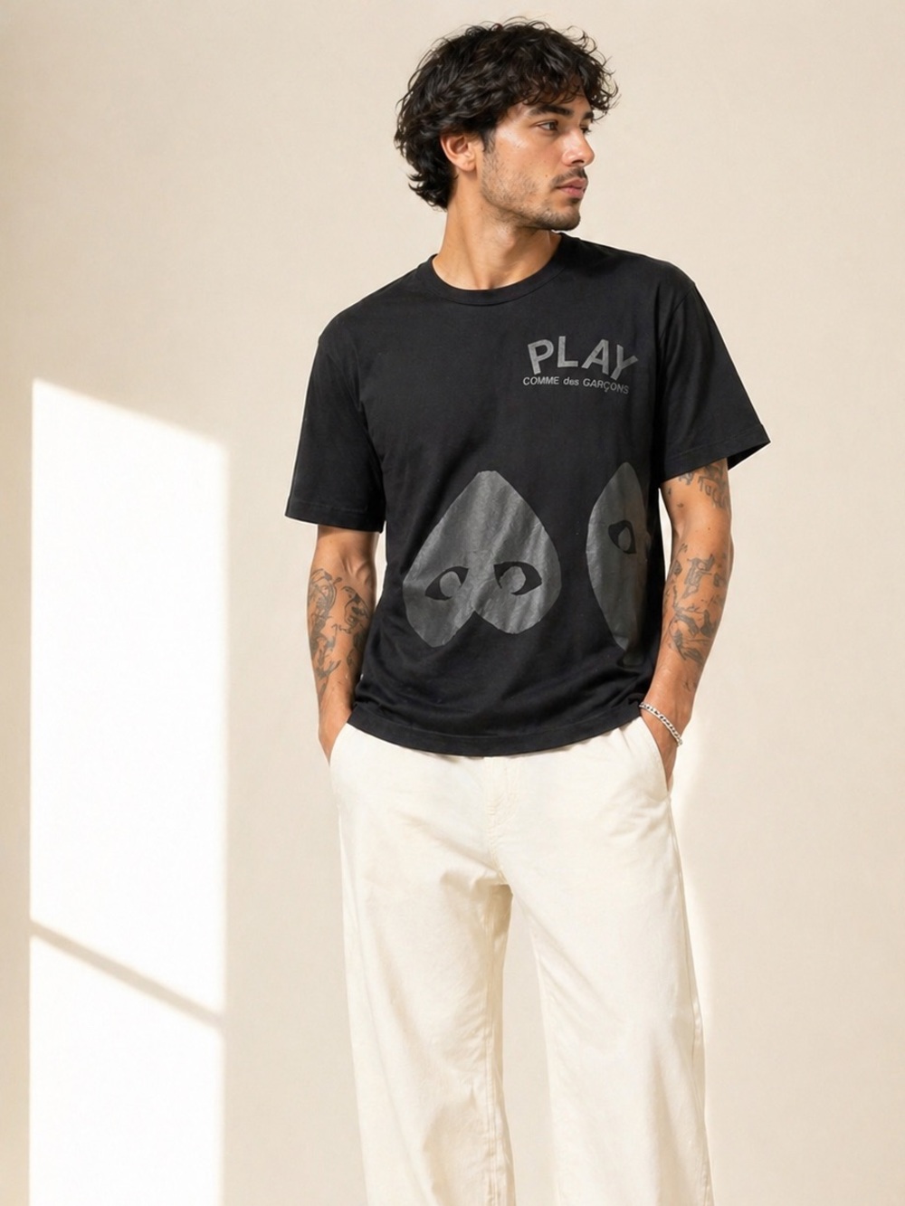 Comme des Garçons PLAY Heart Logo Tee Graphic Cotton Japan Sz XL